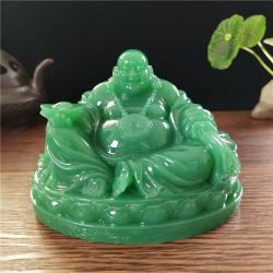 Lachende Buddha-Statue – Feng-Shui-Jade-Dekoration für Glück