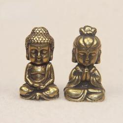 Guan-Yin-Buddha-Statuen aus Messing: Vintage-Minifiguren für die Heimdekoration