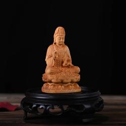Ahşap Guanyin Buda Heykeli: El Oyması Bodhisattva Dekorasyonu