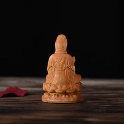 Ahşap Guanyin Buda Heykeli: El Oyması Bodhisattva Dekorasyonu