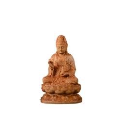 Ahşap Guanyin Buda Heykeli: El Oyması Bodhisattva Dekorasyonu