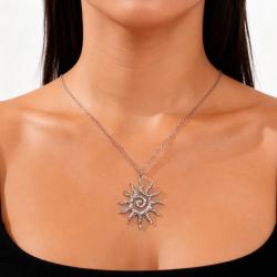 Goldene Spiral-Sonnenkette | Edelstahl-Choker für Damen