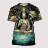 Buddha-T-Shirt mit 3D-Druck | Herren Harajuku Buddhistisches T-Shirt
