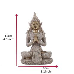 Tayland Kumtaşından Yapılmış Meditasyon Buda Heykeli - Ev Dekorasyonu