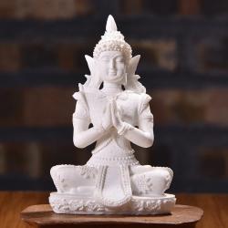 Tayland Kumtaşından Yapılmış Meditasyon Buda Heykeli - Ev Dekorasyonu