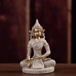 Tayland Kumtaşından Yapılmış Meditasyon Buda Heykeli - Ev Dekorasyonu