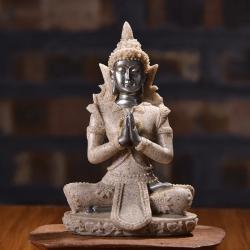Tayland Kumtaşından Yapılmış Meditasyon Buda Heykeli - Ev Dekorasyonu