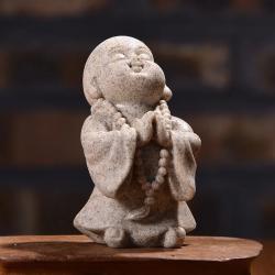 Meditasyon Buda Heykeli: Ev Dekorasyonu İçin Kumtaşından Oturan Buda
