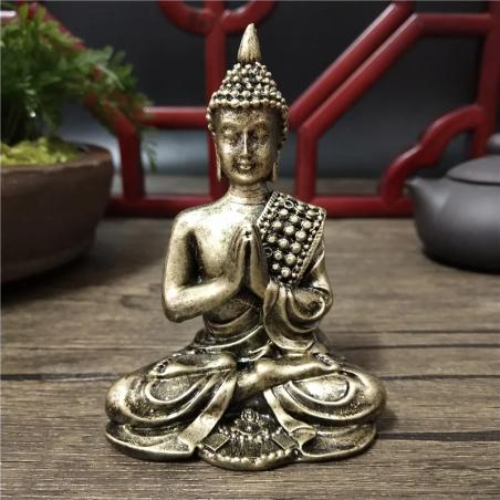 Thailändische Buddha-Statue aus Kunstharz – Bronze-Finish, Dekoration & Meditation