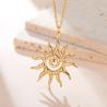Goldene Spiral-Sonnenkette | Edelstahl-Choker für Damen