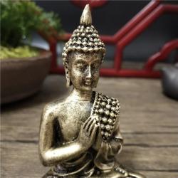 Thailändische Buddha-Statue aus Kunstharz – Bronze-Finish, Dekoration & Meditation