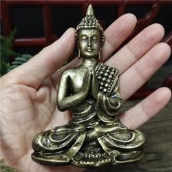 Thailändische Buddha-Statue aus Kunstharz – Bronze-Finish, Dekoration & Meditation