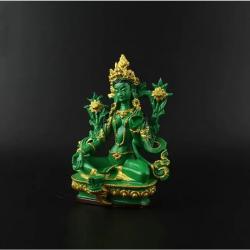 Yeşil Tara Buda Heykeli: Reçine Boyalı ve Feng Shui Dekorasyonu