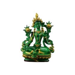 Yeşil Tara Buda Heykeli: Reçine Boyalı ve Feng Shui Dekorasyonu