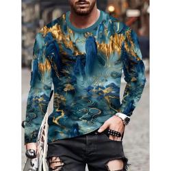 Chinesisches Buddha-Berg-T-Shirt | 3D-Druck, bequeme Passform