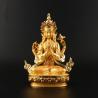 Vergoldete Guanyin-Statue | 15 cm große tibetisch-buddhistische Figur