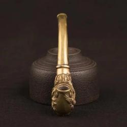 Bronz Buda Başlı Pipo - El Yapımı Sigara Süsü