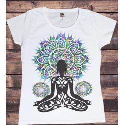 Yoga ve Meditasyon Tişörtü: Çakra Sembolleri, Batik Desen