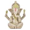 Altın Kumtaşından Ganesha ve Buda Heykeli - Hindu Fil Dekorasyonu