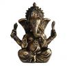 Altın Kumtaşından Ganesha ve Buda Heykeli - Hindu Fil Dekorasyonu