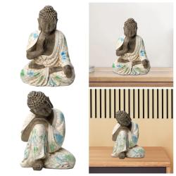 Kleine Buddha-Statue aus Kunstharz – Feng-Shui-Dekoration & Wohnaccessoire