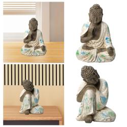 Kleine Buddha-Statue aus Kunstharz – Feng-Shui-Dekoration & Wohnaccessoire