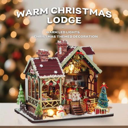 DIY-Miniatur-Weihnachtspuppenhaus-Bausatz mit Spieluhr