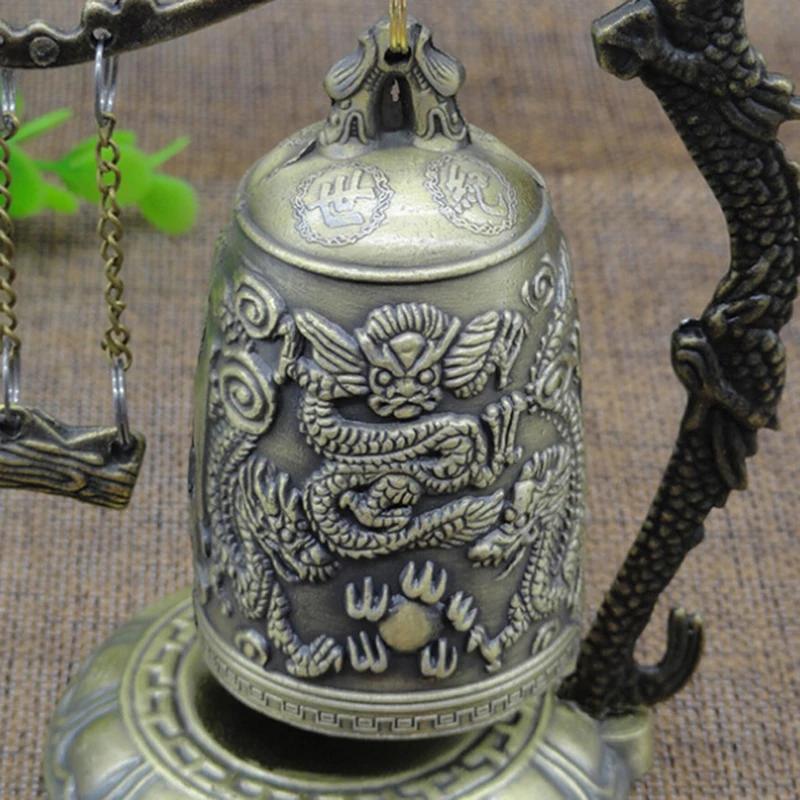 Vintage-Drachenglocke aus Bronze: Antike chinesische buddhistische Dekoration