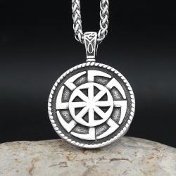 Collana con ciondolo simbolo Kolovrat vintage - Stile norreno e slavo