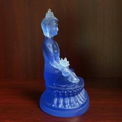 Blaue Buddha-Statue (Medizin) – Handgefertigtes Zen-Ornament aus Kunstharz