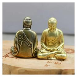 Pocket Zen Buddha: Miniature Brass Statue for Calm & Focus
