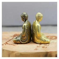 Pocket Zen Buddha: Miniature Brass Statue for Calm & Focus