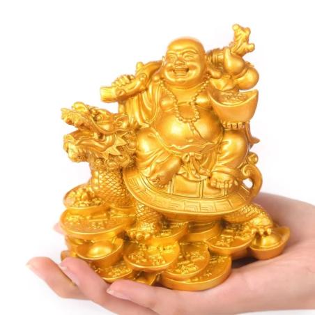 Gülen Buda Heykeli: Reçine Feng Shui Dekorasyonu | Zenginlik Tanrısı