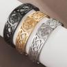 Bracelet manchette en acier inoxydable à nœud de sorcière - Charme païen et amulette porte-bonheur