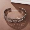 Bracelet manchette en acier inoxydable à nœud de sorcière - Charme païen et amulette porte-bonheur