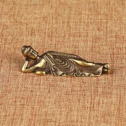 Mini-Buddha-Statue aus Gold – Kupfer-Messing-Dekoration