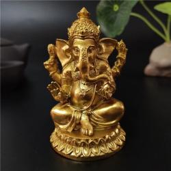Reçine Altın Ganesha Heykeli: Hindu Tanrısı Dekorasyonu ve Koleksiyonluk Eşya