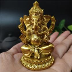 Ganesha-Statue aus Kunstharz in Gold: Dekoration und Sammlerstück für Hindu-Götter
