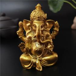 Ganesha-Statue aus Kunstharz in Gold: Dekoration und Sammlerstück für Hindu-Götter