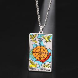 Collier de cartes de tarot Dawapara : 22 modèles, pendentif porte-bonheur