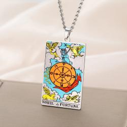 Collier de cartes de tarot Dawapara : 22 modèles, pendentif porte-bonheur