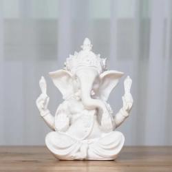 El Yapımı Kumtaşı Ganesha ve Buda Fil Heykeli