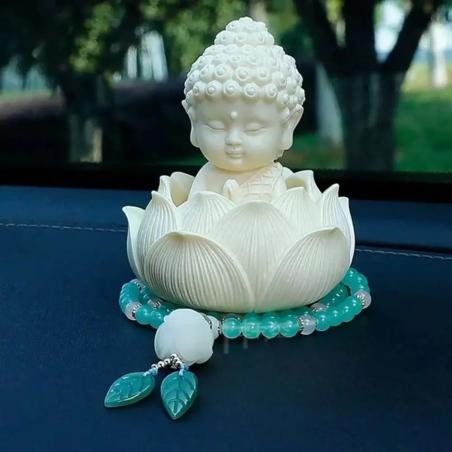 Niedliche Lotus Tathagata Buddha-Statue in Q-Version - Heimdekoration