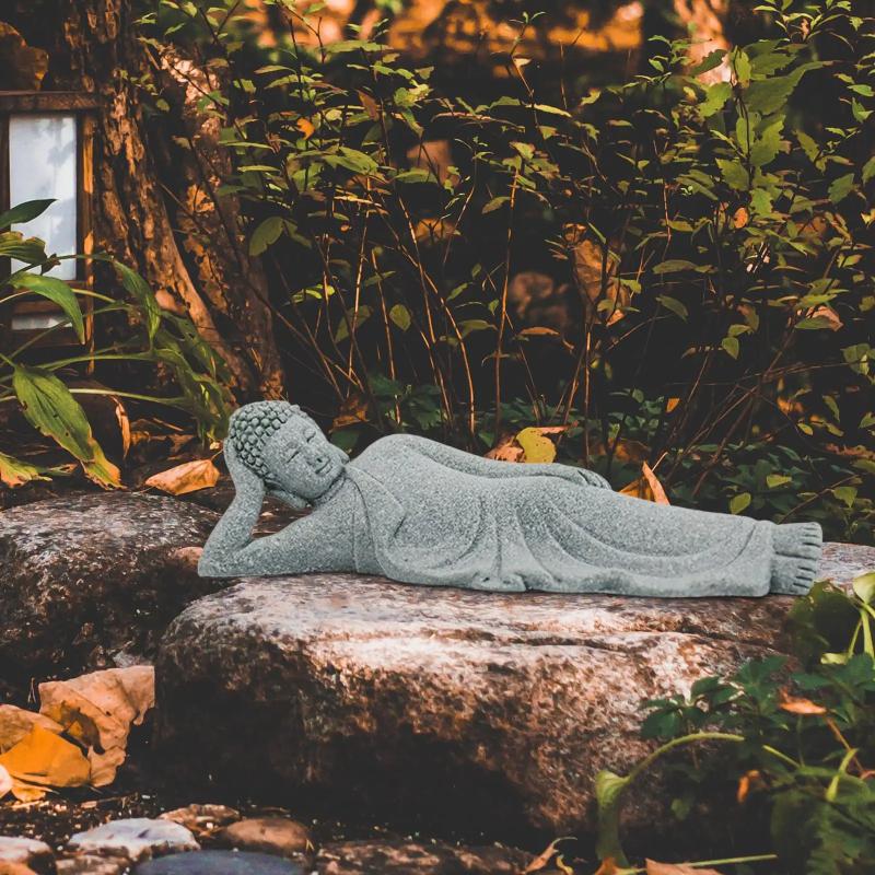 Handgefertigte Buddha-Statue aus Sandstein – Meditationsdekoration