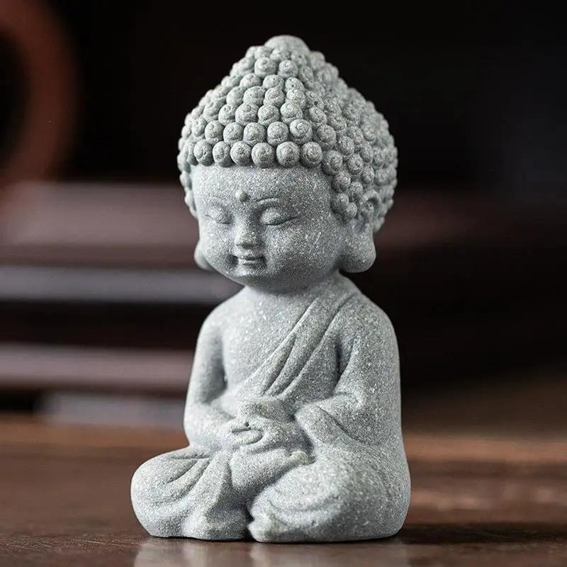 Cute Buddha Monk Figurines | Zen Aquarium & Garden Decor