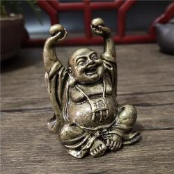 Bringt Glück und Freude: Lachende Buddha-Statue aus Bronze für Glück und Wohlstand