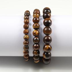 Bracelets en perles œil de tigre et pierre de lave - Style naturel et minimaliste