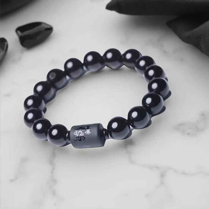 Siyah Obsidyen Çift Bileklik - Şanslı Buda Tılsımı Koruması