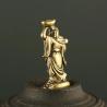 Mini Copper Maitreya Buddha Figurine: Brass Pocket Ornament Decor