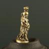 Mini Copper Maitreya Buddha Figurine: Brass Pocket Ornament Decor